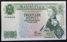Mauritius 25 Rupees 1967 RARE!
P# 32; № A/14 594094; aUNC; RARE!