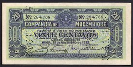 Mozambique 20 Centavos 1933
P# R29; UNC
