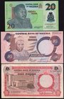 Nigeria Lot of 3 Banknotes 1967 - (2007) (ND)
1 Pound, 5-20 Naira; P# 8, 24d, 34b