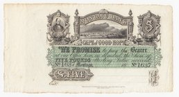 South Africa 5 Pounds 18XX (1860s) Montagu Bank
P# S231r; XF+