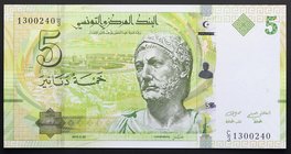 Tunisia 5 Dinars 2013
P# 95; № C/3 1300240; UNC; "Hannibal"