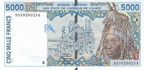 West Africa 5000 Francs 1995 K - Senegal
P# 713Kd; UNC