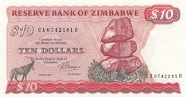 Zimbabwe 10 Dollars 1983
P# 3d; UNC