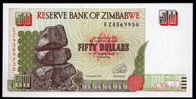 Zimbabwe 50 Dollars 1994
P# 8a; UNC