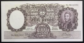 Argentina 1000 Pesos 1961 RARE!
P# 274; № 14.183.277 C; UNC; Sign. Fabregas/Mendez; RARE!
