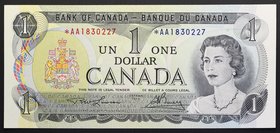 Canada 1 Dollar 1973 Replacement RARE!
P# 85; № *AA 1830227; Prefix *AA; UNC; RARE!