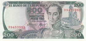 Colombia 200 Pesos 1974
P# 417а; UNC