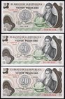 Colombia Lot of 3 Banknotes 1981 - (1983)
20 Pesos 1981 - 82 - 83; P# 409d; UNC