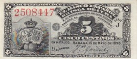Cuba 5 Centavos 1896
P# 46a; UNC