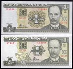 Cuba Lot of 2 Banknotes 2003 - (2005)
1 Peso 2003 - 2005; P# 121d, 125; UNC