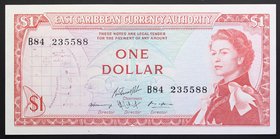 East Caribbean States 1 Dollar 1965
P# 13; № B84 235588; UNC