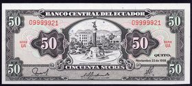 Ecuador 50 Sucres 1988
P# 122a; UNC