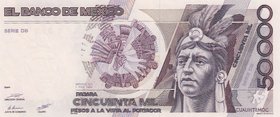 Mexico 50000 Pesos 1988 Series DB
P# 93a; UNC