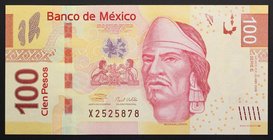 Mexico 100 Pesos 2009
P# 124; № X 2525878; UNC; Serie E; "Nezahualcoyotl"