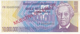 Nicaragua 10000000 Cordobas 1990 Specimen
P# 166; AUNC/UNC