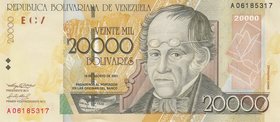 Venezuela 20000 Bolivars 2001
P# 86a; UNC