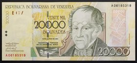 Venezuela 20000 Bolivars 2001
P# 86a; UNC; Prefix A; RARE!