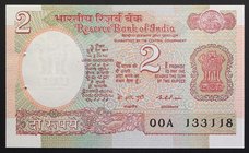 India 2 Rupees 1975 - 1996
P# 79a; № 00A 133118; UNC- (Pinholes); First Issue