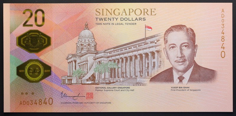 Singapore 20 Dollars 2019 Commemorative 200-th Bicentennial 1819-2019
P# New; №...