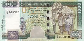 Sri Lanka 1000 Rupees 2006 Replacement Series Z
P# 120g; UNC