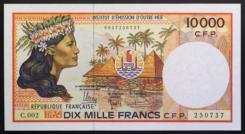 French Polynesia 10000 Francs 1985 VERY RARE!
P# 4g; № C.002 250737; aUNC; VERY...