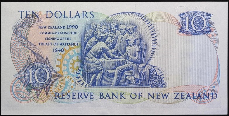 New Zealand 10 Dollars 1990 Commemorative
P# 176; № AAA065100; UNC; Prefix AAA...