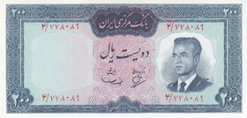 Iran 200 Rials 1965
P# 81; UNC