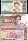 Iran Lot of 3 Banknotes 1983 - (1993) ND
1000 - 5000 - 5000 Rials; P# 133, 142, 145; UNC