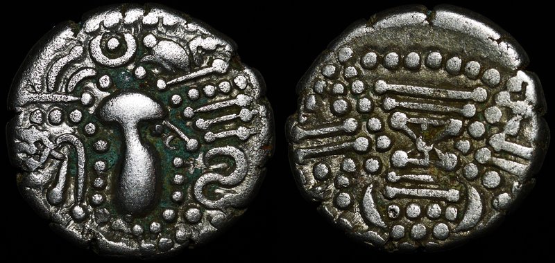 Indo-Sasanian "Gadhaiya Paisa" Drachm 950 - 1050 AD
MNI# 424; Billon 4.02g 16 m...