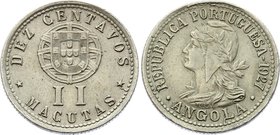 Angola 10 Centavos / 2 Macutas 1928
KM# 67; XF