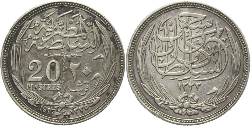 Egypt 20 Piastres 1917
KM# 321; Silver 27,76g.