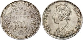 British India 1 Rupee 1900 C
KM# 492; Silver; Type C Bust, Type I Reverse Incuse C; XF+