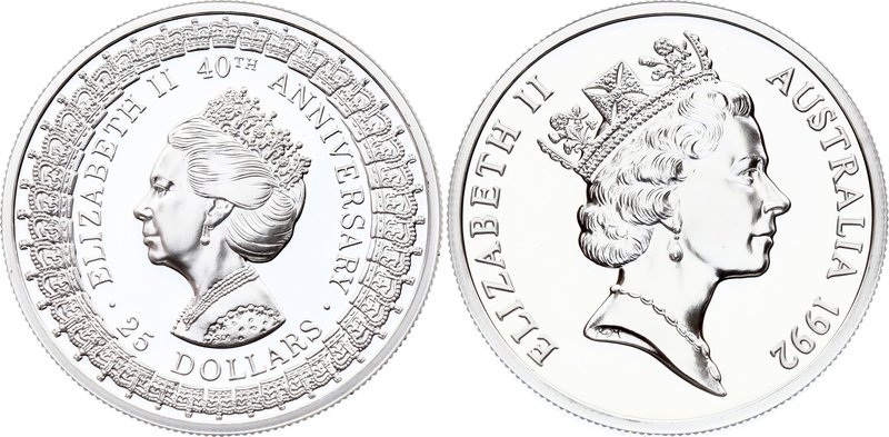 Australia 25 Dollars 1992
KM# 203; Silver Proof; 40th Anniversary of the Access...