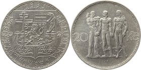 Czechoslovakia 20 Korun 1933
KM# 17; Silver