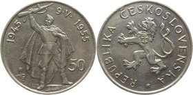 Czechoslovakia 50 Korun 1955
KM# 44; Silver; 10th Anniversary - Liberation from Germany