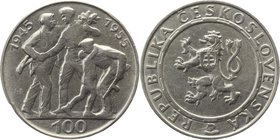 Czechoslovakia 100 Korun 1955
KM# 45; Silver; 10th Anniversary - Liberation from Germany
