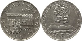 Czechoslovakia 10 Korun 1967
KM# 62; Silver; 500th Anniversary - Bratislava University