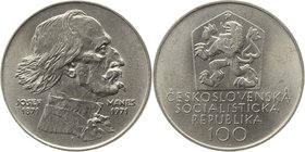 Czechoslovakia 100 Korun 1971
KM# 73; Silver; Centennial - Death of Josef Manes