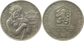 Czechoslovakia 500 Korun 1983
KM# 112; Silver; 100th Anniversary of National Theater in Prague