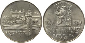 Czechoslovakia 50 Korun 1986
KM# 125; Silver; Bratislava city view