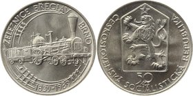 Czechoslovakia 50 Korun 1989
KM# 133; Silver; 150th Anniversary - Breclav to Brno Railroad