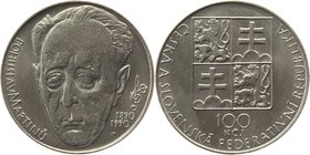 Czechoslovakia 100 Korun 1990
KM# 142; Silver; 100th Anniversary - Birth of Bohuslav Martinu
