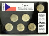 Czechoslovakia Set of 6 Coins 1990 - 1993 (Masaryk - Ronai!) Rare
10 Korun 1990-1993; With Original Package / Původní Etue