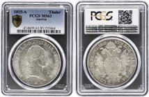 Austria 1 Thaler 1815 A PCGS MS 61
KM# 2161; Silver; Franz I