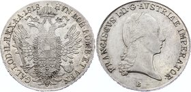 Austria 1 Thaler 1818 B - Kremnitz
KM# 2162; Silver; Franz I; XF