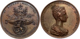 Austria Maria Anna Augusta Coronation in Prague 1836 as Bohemian Queen
Copper, 64.15g, 47mm. Coronation of Ferdinand I wife in Prague.
