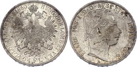 Austria 1 Florin 1860
KM# 2219; Silver, XF