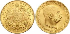 Austria 20 Corona 1915 Schwartz
KM# 2818; Gold (.900) 6.78 g. RESTRIKE.