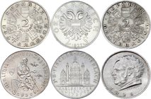 Austria Lot of 3 Coins
2 Schilling 1928, 1930, 1937; Silver; Different Motives