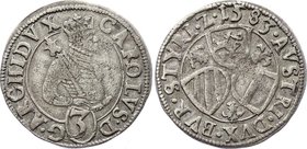 Holy Roman Empire Graz 3 Kreuzer 1583
Silver; Karl II Franz Herzherzog von Innerösterreich